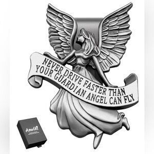 NIB Car Guardian Angel Metal Religious Visor Clip-New Driver